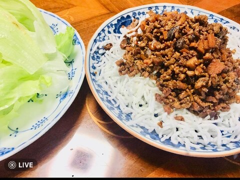 レタス包み！春雨、豚肉炒め